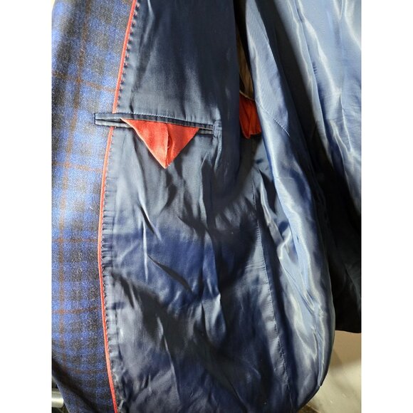 TailoRED  x Ermenegildo Zegna Cloth Plaid Wool Silk Sports Coat Size 56L Jacket - Picture 9 of 13